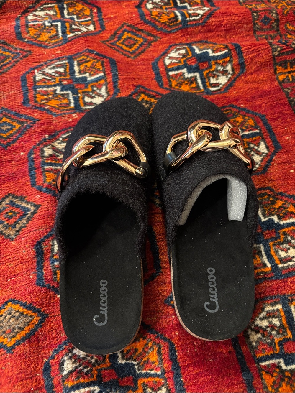 Chain Link Felt Clogs - Picture 2 of 5